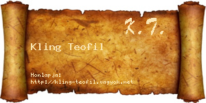 Kling Teofil névjegykártya